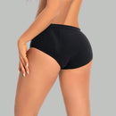 1 pieza bragas de alto de cintura absorbentes y a prueba de fugas en color negro para mujeres, ropa interior menstrual con ajuste elastico y comodo