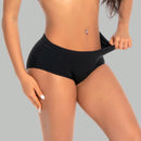 1 pieza bragas de alto de cintura absorbentes y a prueba de fugas en color negro para mujeres, ropa interior menstrual con ajuste elastico y comodo