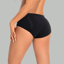 1 pieza bragas de alto de cintura absorbentes y a prueba de fugas en color negro para mujeres, ropa interior menstrual con ajuste elastico y comodo