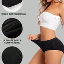 1 pieza bragas de alto de cintura absorbentes y a prueba de fugas en color negro para mujeres, ropa interior menstrual con ajuste elastico y comodo