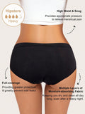 1 pieza bragas de alto de cintura absorbentes y a prueba de fugas en color negro para mujeres, ropa interior menstrual con ajuste elastico y comodo
