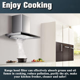 3pcs Filtros para Campana Extractora B-Roan 26.67x22.23cm - Combinación de Malla de Aluminio y Carbón para Ventiladores de Cocina, Reemplaza 6105c 97007697