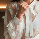 Anewsta Camisa sexy transparente con bordado para mujeres con detalles bordados, ideal para verano