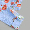 Camisa de moda estampada de manga larga con botones para mujer, adecuada para vacaciones en la playa en verano
