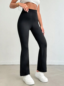 Pantalones acampanados de cintura alta para mujer