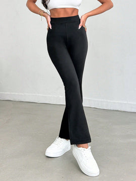 Pantalones acampanados de cintura alta para mujer