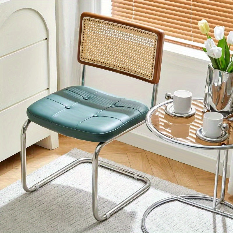 1 silla de comedor ergonómica con respaldo de ratán y asa, asiento ajustable para patio y hogar, operación manual, respaldo sólido, mantenimiento de limpieza localizada, adecuada para adultos - Ideal para superficies de suelo duro