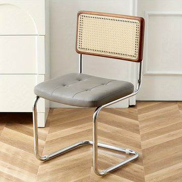 1 silla de comedor ergonómica con respaldo de ratán y asa, asiento ajustable para patio y hogar, operación manual, respaldo sólido, mantenimiento de limpieza localizada, adecuada para adultos - Ideal para superficies de suelo duro
