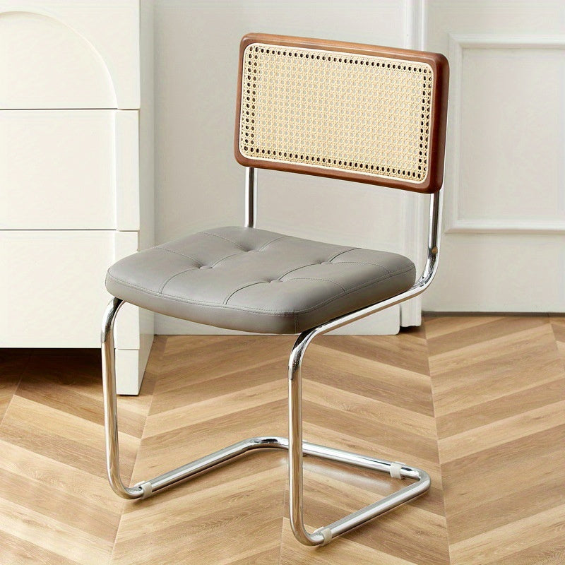 1 silla de comedor ergonómica con respaldo de ratán y asa, asiento ajustable para patio y hogar, operación manual, respaldo sólido, mantenimiento de limpieza localizada, adecuada para adultos - Ideal para superficies de suelo duro