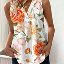 Camisa casual sin mangas con estampado floral, perfecta para el verano