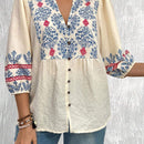 Blusa Casual con estampado de vacaciones y cuello en V para Mujer