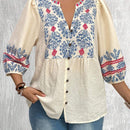 Blusa Casual con estampado de vacaciones y cuello en V para Mujer