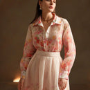 Anewsta Camisa larga de flores con mangas largas para vacaciones en la playa