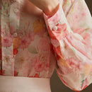 Anewsta Camisa larga de flores con mangas largas para vacaciones en la playa