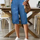 Lune pantalon capri de mujer efecto denim con revestimiento plateado