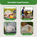Cubierta de comida de malla blanca, protector de mesa plegable para picnic, gran mantel impermeable a la polvo, herramienta versátil para restaurante y cocina, camión de comida, decoración de Eid Mubarak, equipo de servicio de comida, vajilla para buffet