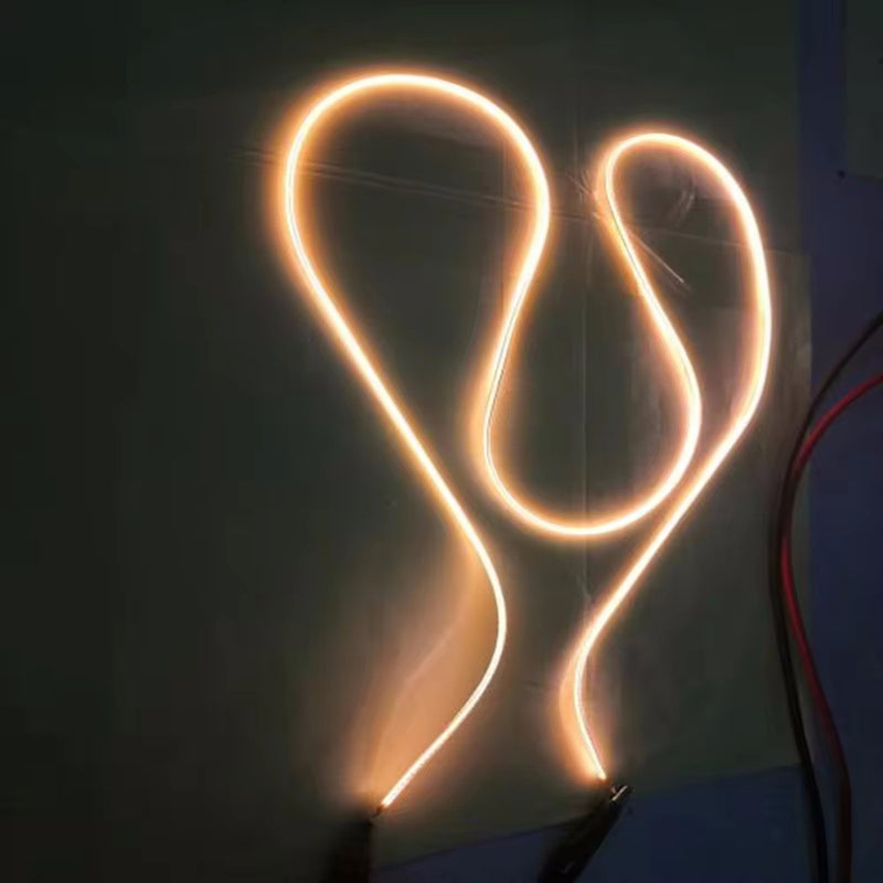 Tira de luces LED de silicona de 4 unidades con chip FCOB, iluminación flexible con batería, 0,5W, decoración DIY, opciones de regalo creativas - Filamento de bombilla espiral de diodo, tamaños múltiples, no incluye batería
