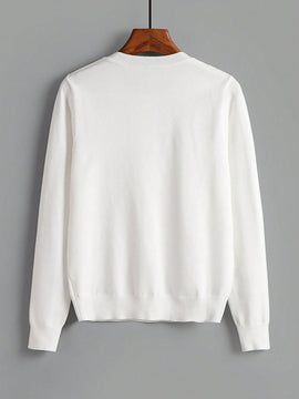 Essnce cardigan suelto y casual de mujer de un solo abotonado, de color liso, manga larga, para otono/invierno