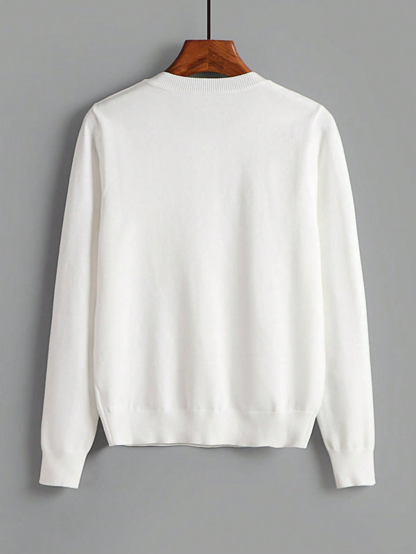 Essnce cardigan suelto y casual de mujer de un solo abotonado, de color liso, manga larga, para otono/invierno