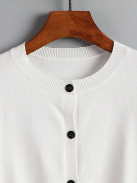 Essnce cardigan suelto y casual de mujer de un solo abotonado, de color liso, manga larga, para otono/invierno