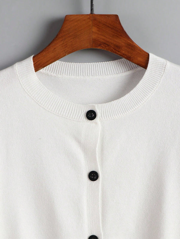 Essnce cardigan suelto y casual de mujer de un solo abotonado, de color liso, manga larga, para otono/invierno
