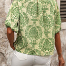 Camisa diaria simple de estilo vintage estampada para mujer