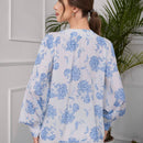 Camisa informal de manga larga estampada para mujer, para uso diario