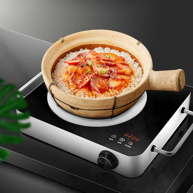 Placa de conversión de inducción de 20 cm - Difusor de calor de acero inoxidable con mango para estufa de gas, herramienta de cocina de ahorro de energía para una distribución uniforme del calor, compatible con utensilios de cocina no inductivos