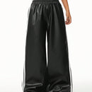 Coolane pantalones anchos con cinta lateral de piel de pu, adecuados para todas las temporadas
