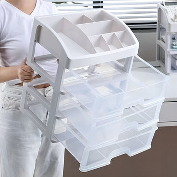 Organizador de Cosméticos Multicapa con Cajones - Caja de Almacenamiento Transparente para Maquillaje, Joyería - Regalo Ideal para Aficionados a la Belleza y Mujeres