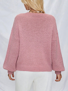 Frenchy cardigan de punto unicolor de color rosa palido con cinturon delantero, se puede usar sobre una camiseta