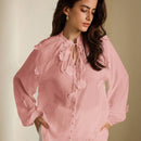 Rosie Estilo dulce frances maduro, cubierta de proteccion solar transparente con cuello en V y cinturon lazado de flores 3D para mujer