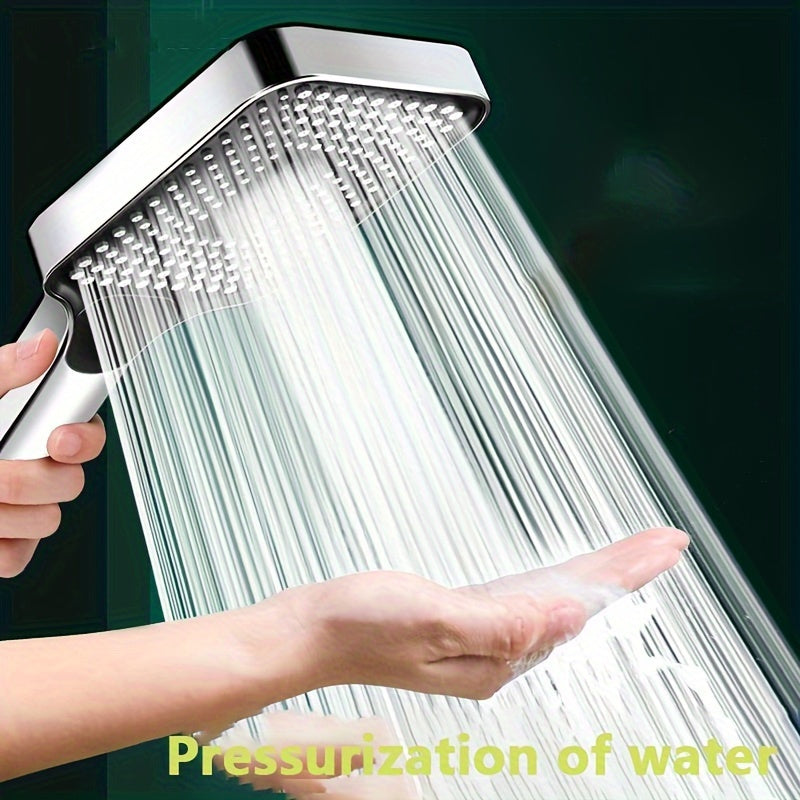 Cabezal de ducha de mano de alta presión con pulverización ajustable, 1 pieza, montaje de bayoneta, plástico duradero, diseño cuadrado, accesorio de baño eficiente en el uso del agua