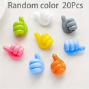 20 piezas de ganchos adhesivos para pared de plástico pulido premium, clips versátiles para cables de datos, audífonos y llaves, ideales para organización de oficina