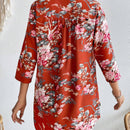 Camisa de manga corta con estampado floral sencilla para uso diario para mujeres