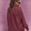 MISSGUIDED Blusa camisa holgada y transparente