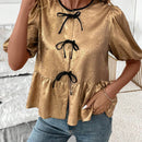 Clasi Camisa de muneca con lazo dorado sencillo para uso diario