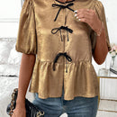 Clasi Camisa de muneca con lazo dorado sencillo para uso diario