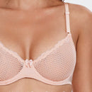 Wingslove sujetador con copa de 1/2 transparente con encaje y aro, sexy, para navidad