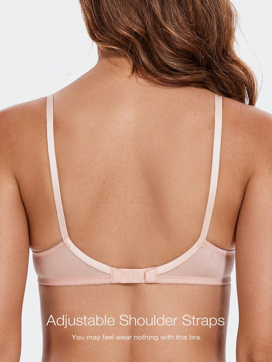 Wingslove sujetador con copa de 1/2 transparente con encaje y aro, sexy, para navidad