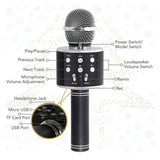 Micrófono Karaoke Bluetooth Parlantes Integrados para IOS y Android RF 858