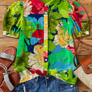 Blusa casual holgada con mangas abullonadas y estampado floral para mujer, ideal para vacaciones