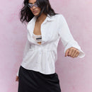 MISSGUIDED Blusa de camisa plisada con detalles de pintuck