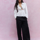 MISSGUIDED Blusa de camisa plisada con detalles de pintuck