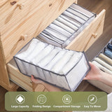 6 piezas de organizadores de armario de tela premium - Organizadores de cajón plegables con asas y diseño de malla transparente, sistema de almacenamiento para closet que ahorra espacio, para camisas, jeans, brasieres, ropa interior, calcetines - Ligero,