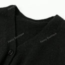 Nuevo cardigan de punto de manga larga informal con cuello en v y abotonado, color negro, para mujeres, adecuado como prenda de abrigo, estilo otono/invierno 2024