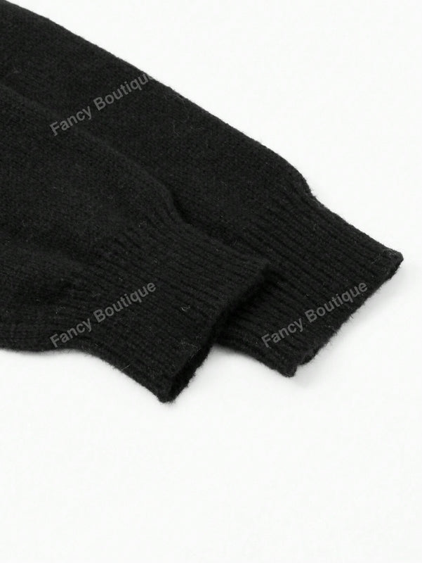 Nuevo cardigan de punto de manga larga informal con cuello en v y abotonado, color negro, para mujeres, adecuado como prenda de abrigo, estilo otono/invierno 2024