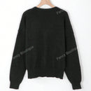 Nuevo cardigan de punto de manga larga informal con cuello en v y abotonado, color negro, para mujeres, adecuado como prenda de abrigo, estilo otono/invierno 2024