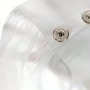 Blusa elegante de doble botonadura con mangas de farol y cuello en V de unicolor para mujer, primavera y verano
