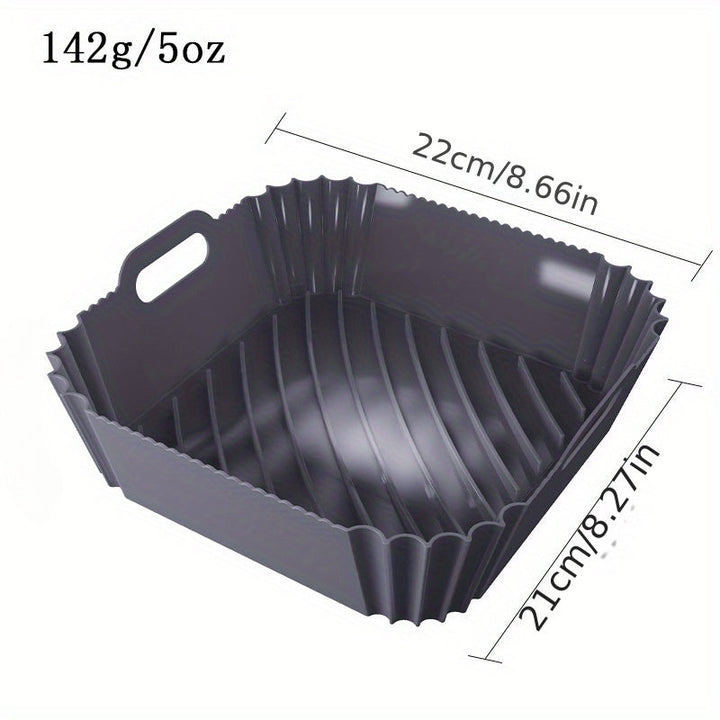 Revestimiento de Silicona Cuadrado Reutilizable de 9 Pulgadas para Freidora de Aire - Compatible con Hornos y Microondas de 6 a 9 Cuartos, Accesorio Esencial para Freidora de Aire, Inserto para Freidora de Aire